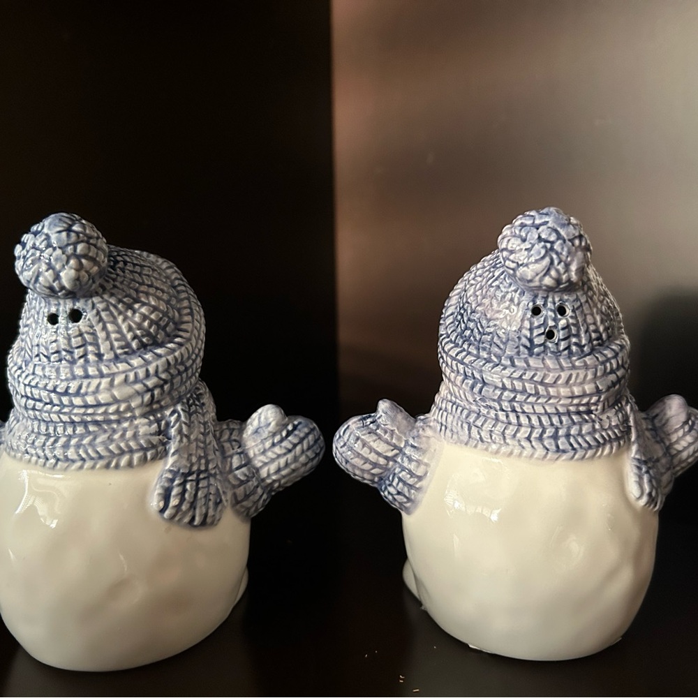 Snowman Figurines with Blue Accents - Picture 3 of 6